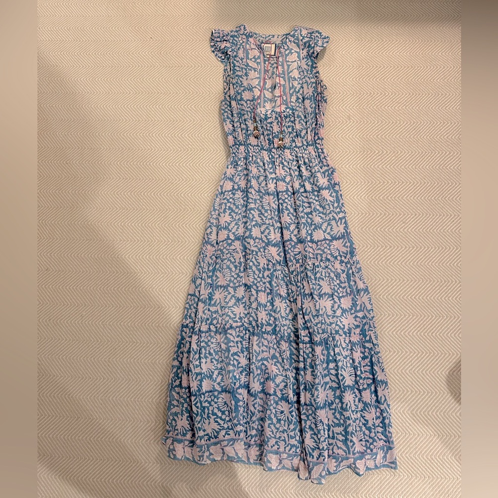 Bell by Alicia Bell - sweet blue and pink block print maxi dress